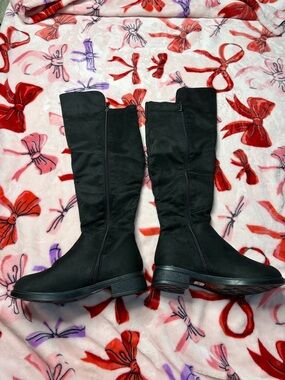 SHEIN Black Over-the-Knee Zipper Boots